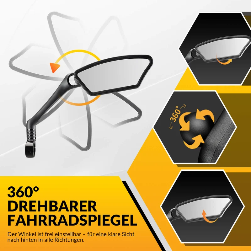 Fahrradspiegel Rückspiegel 360 ° Verstelbaar voor Lenker 21-26mm