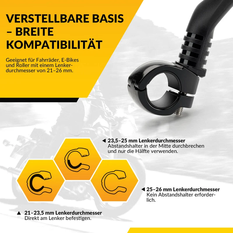 Fahrradspiegel Rückspiegel 360 ° Verstelbaar voor Lenker 21-26mm