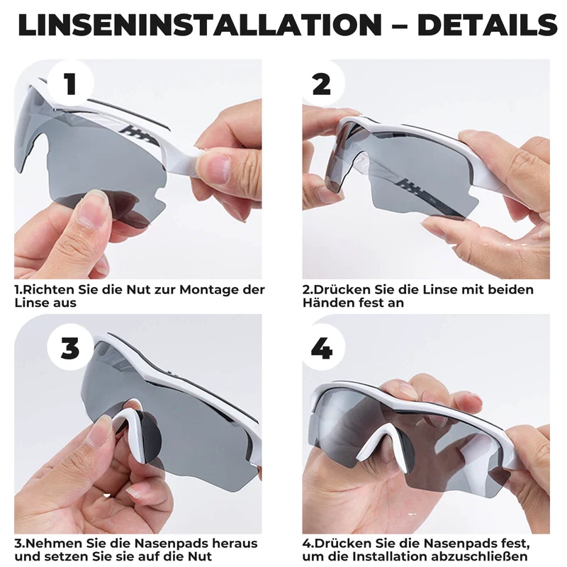 Gepolariseerde bril met wechselbare glazen UV-bescherming, unisex