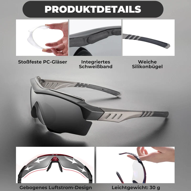 Gepolariseerde bril met wechselbare glazen UV-bescherming, unisex