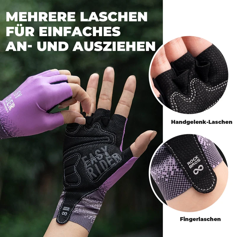 Halbfinger-Fahrradhandschuhe Atmungsaktiv Rutschfest Summer