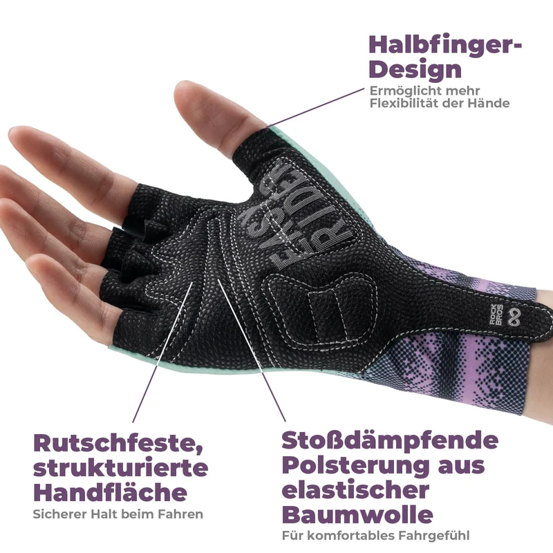Halbfinger-Fahrradhandschuhe Atmungsaktiv Rutschfest Summer