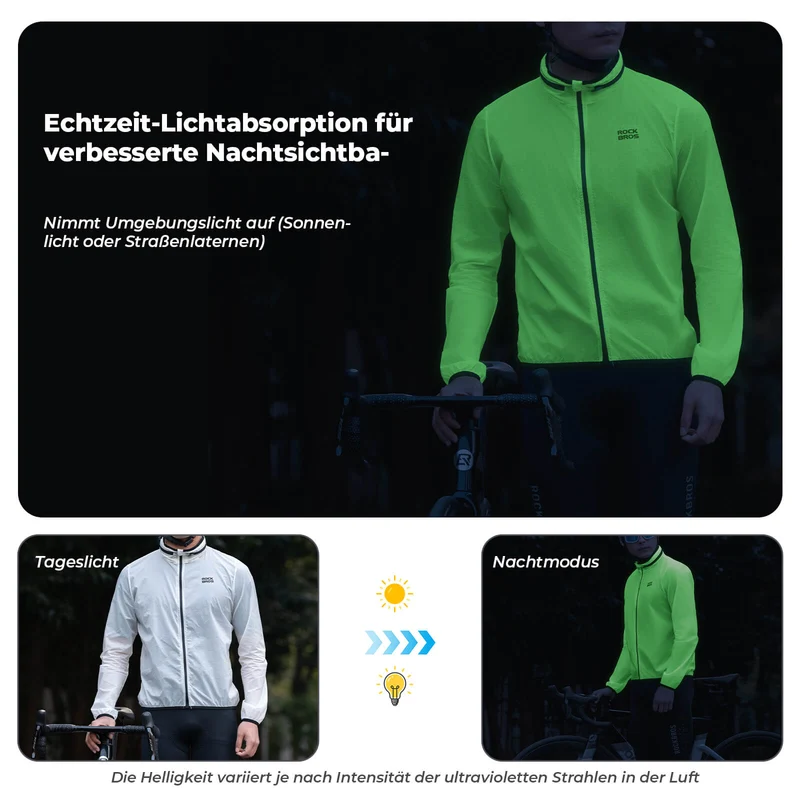 Leichte Fahrradjacke Nachleuchtend Faltbar Sommer Herren/Damen