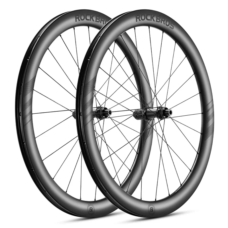 ROCKBROS T700 Carbon Laufradsatz 28'' 50mm Scheibenbremse Steckachse Laufrad Set voor Rennrad en SHIMANO 8-12 Fach 24 Speichen 36T-Stahllager
