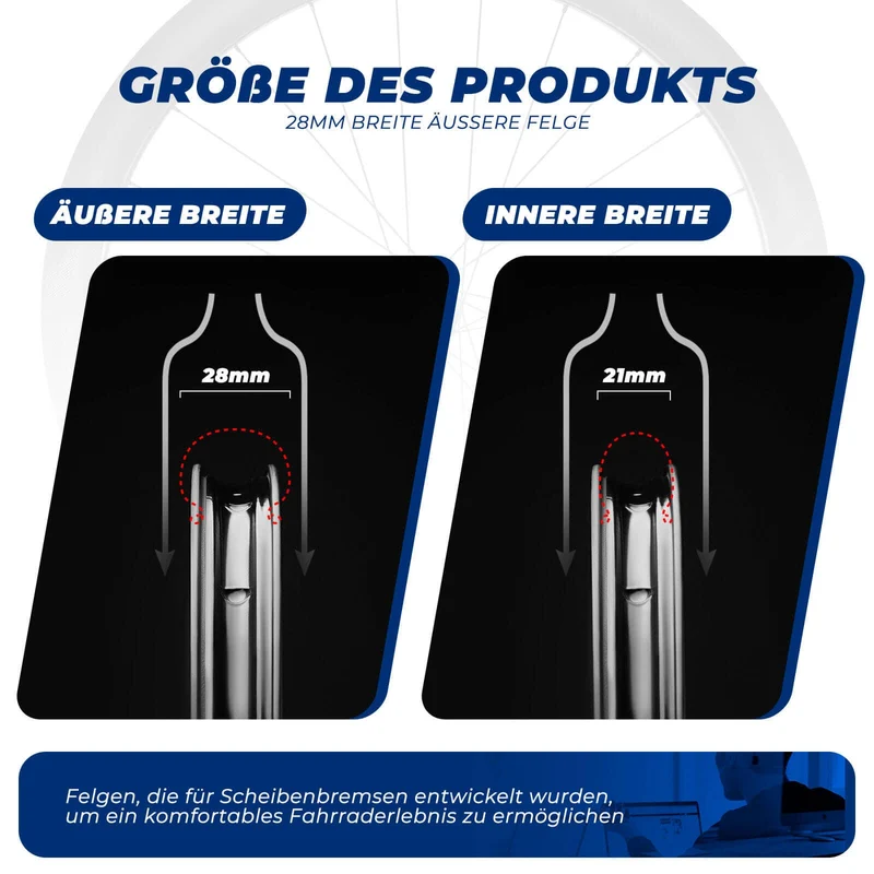 ROCKBROS T700 Carbon Laufradsatz 28'' 50mm Scheibenbremse Steckachse Laufrad Set voor Rennrad en SHIMANO 8-12 Fach 24 Speichen 36T-Stahllager