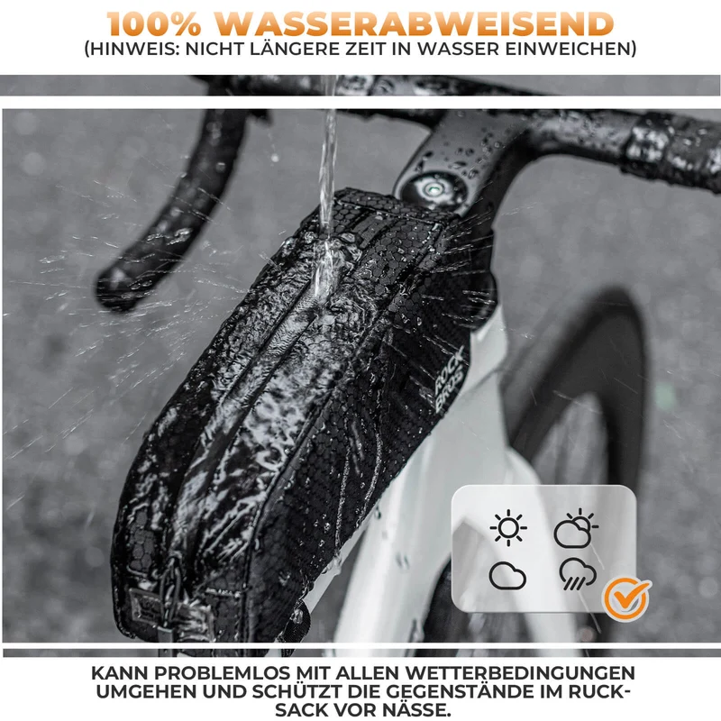 ROCKBROS Fahrrad Rahmentasche wasserabweisend Oberrohrtasche 0,9L Zwart