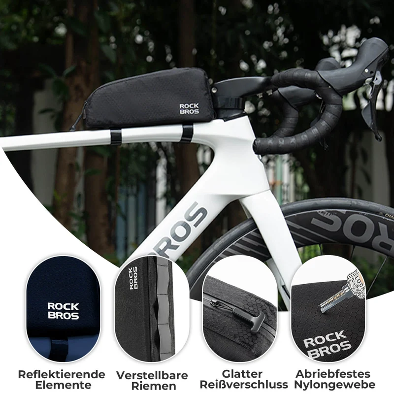 ROCKBROS Fahrrad Rahmentasche wasserabweisend Oberrohrtasche 0,9L Zwart