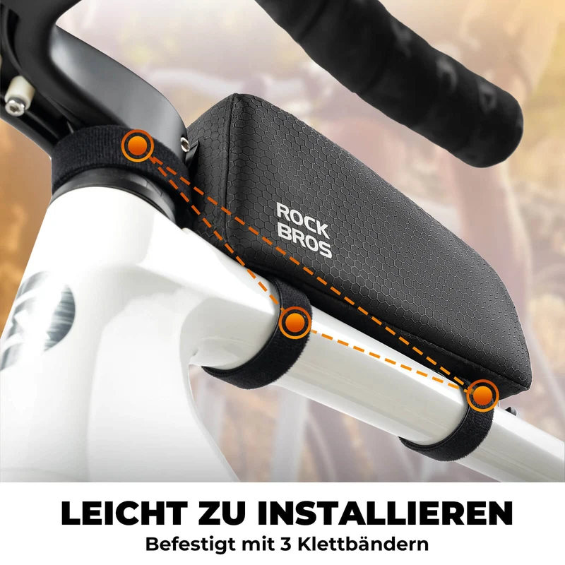 ROCKBROS Fahrrad Rahmentasche wasserabweisend Oberrohrtasche 0,9L Zwart