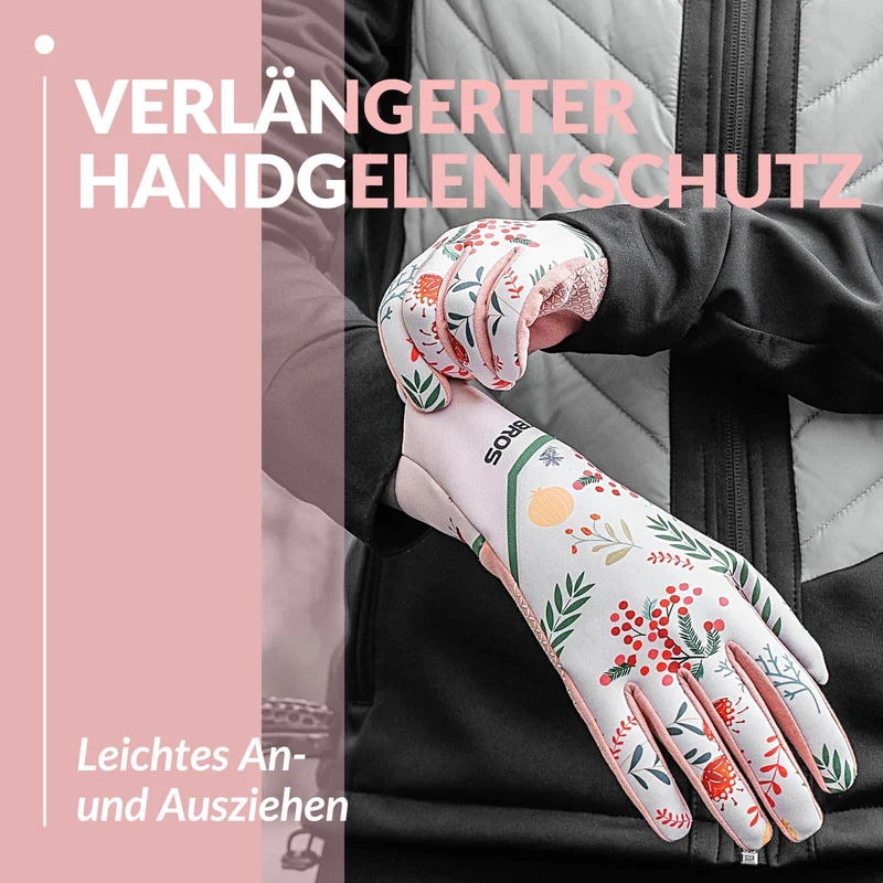 ROCKBROS Fahrradhandschuhe Damen Winddicht Handschuhe Сэнсарны экран Atmungsaktiv