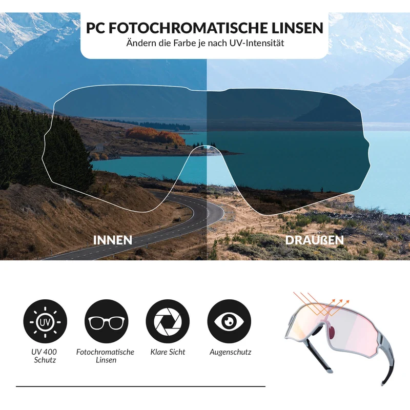 Fahrradbrille Polarisiert UV400 Schutz Ultraleicht