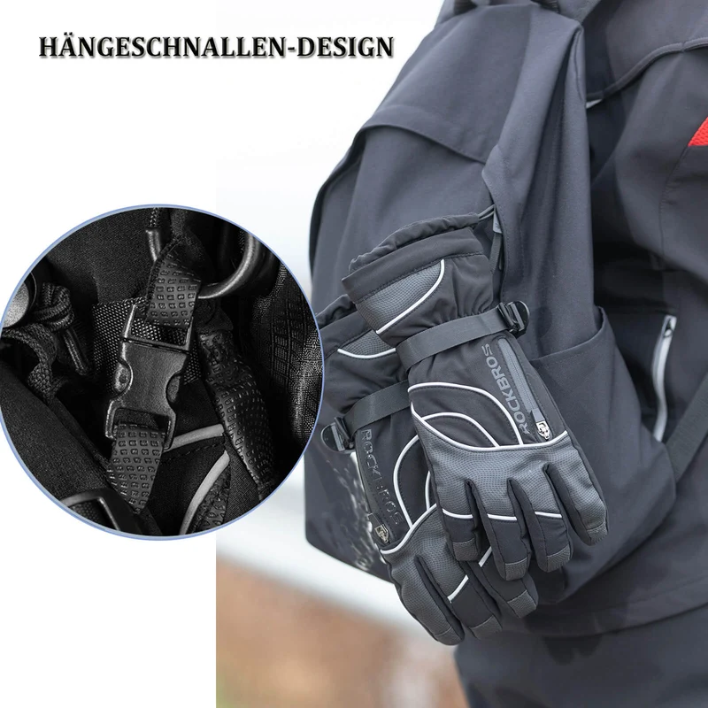ROCKBROS Winter Handschuhe Warm Skihandschuhe Winddicht -20℃ M-XL
