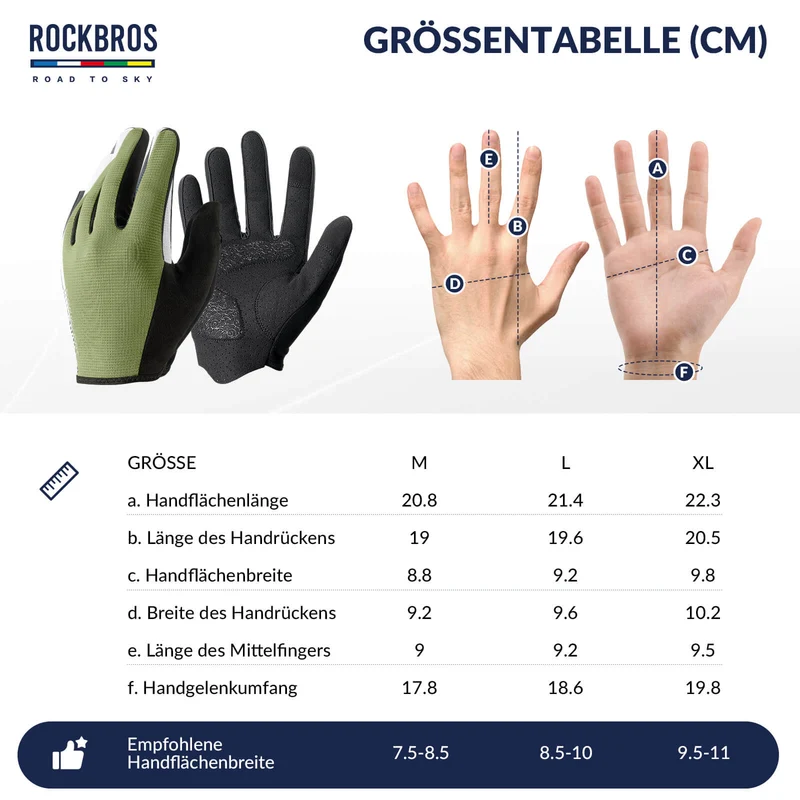 ДАРОГА ДА НЕБА Fahrradhandschuhe Atmungsaktiv mit Touchscreen Sommer/Frühling
