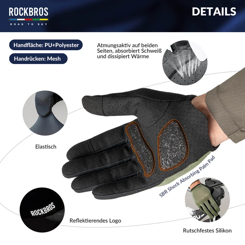 ДАРОГА ДА НЕБА Fahrradhandschuhe Atmungsaktiv mit Touchscreen Sommer/Frühling