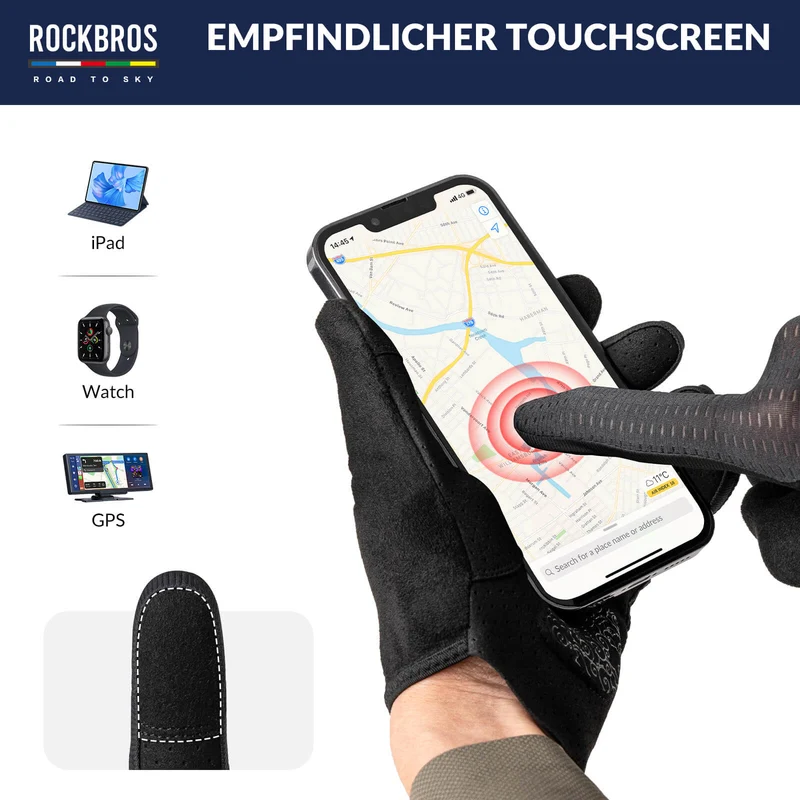 ДАРОГА ДА НЕБА Fahrradhandschuhe Atmungsaktiv mit Touchscreen Sommer/Frühling
