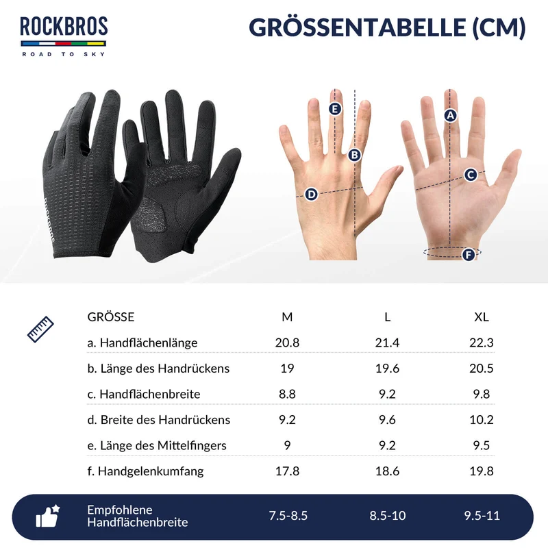 ДАРОГА ДА НЕБА Fahrradhandschuhe Atmungsaktiv mit Touchscreen Sommer/Frühling