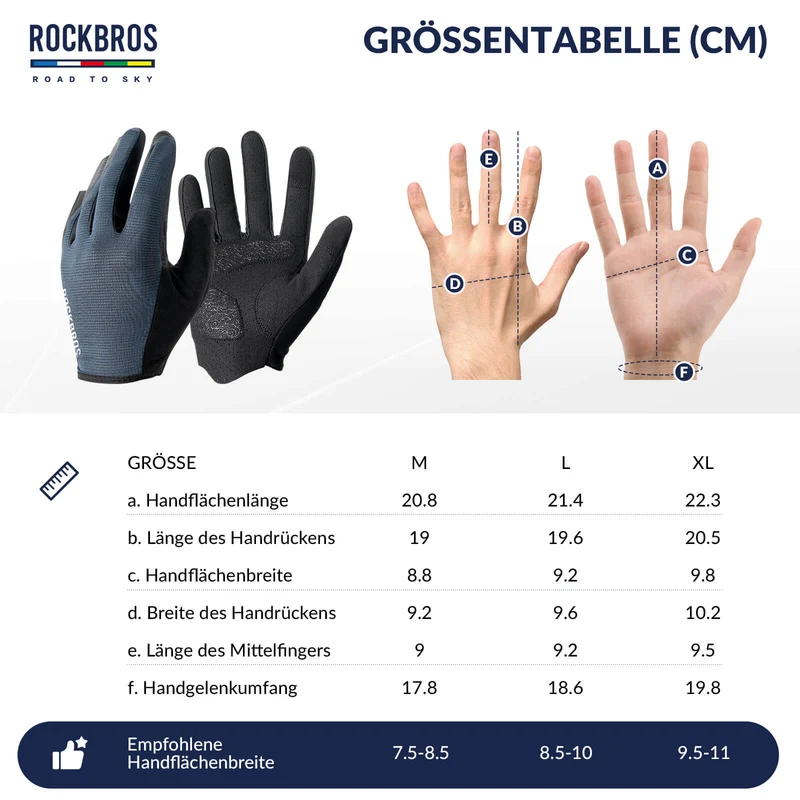 ДАРОГА ДА НЕБА Fahrradhandschuhe Atmungsaktiv mit Touchscreen Sommer/Frühling