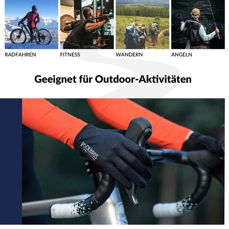 ДАРОГА ДА НЕБА Fahrradhandschuhe Atmungsaktiv mit Touchscreen Sommer/Frühling
