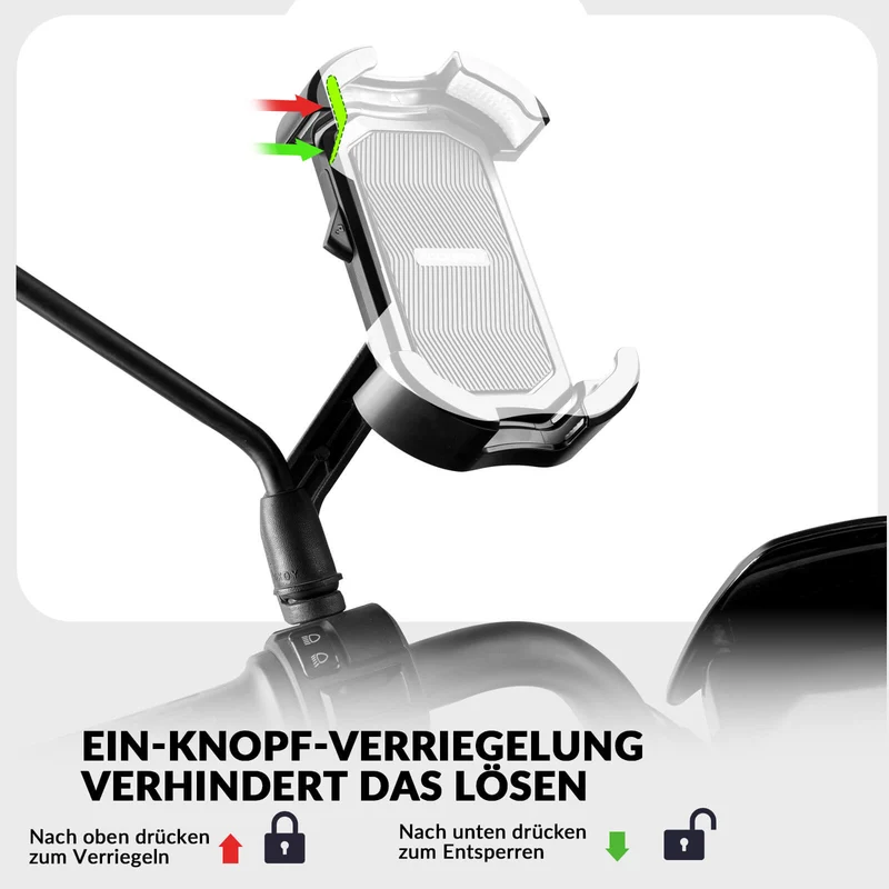 ROCKBROS Handyhalterung Fahrrad Handyhalter Motorrad 360° Drehbar voor 4,7-7,0 Zoll