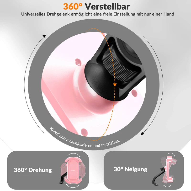 ROCKBROS Handyhalterung Fahrrad Handyhalter Motorrad 360° Drehbar voor 4,7-7,0 Zoll