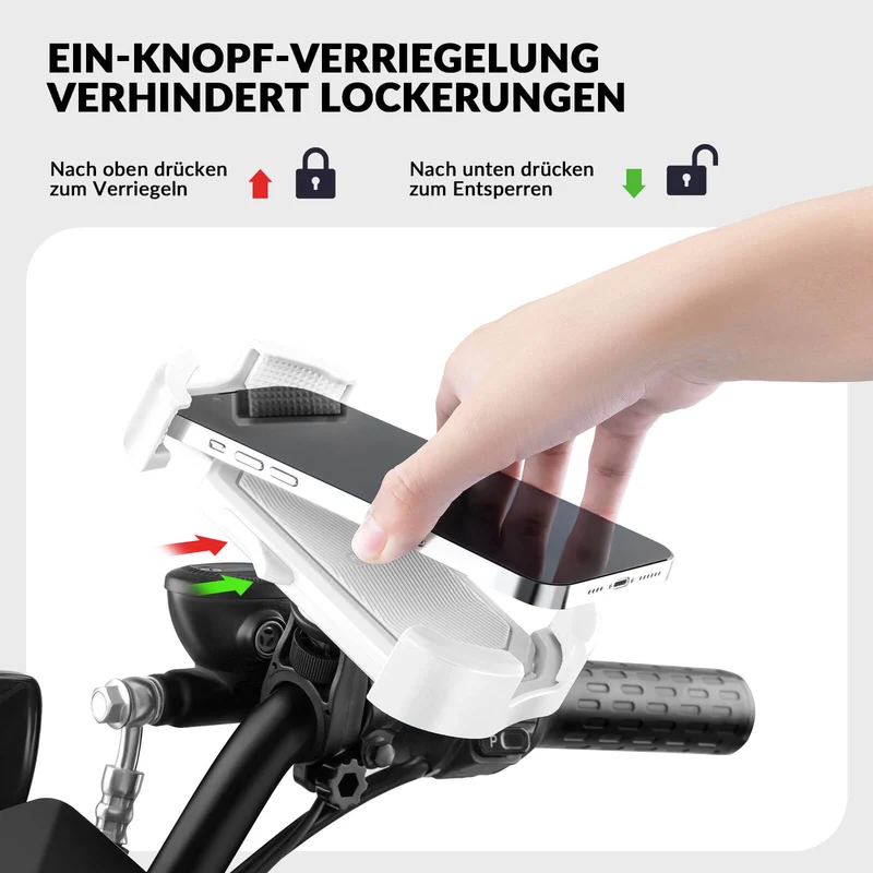 ROCKBROS Handyhalterung Fahrrad Handyhalter Motorrad 360° Drehbar voor 4,7-7,0 Zoll