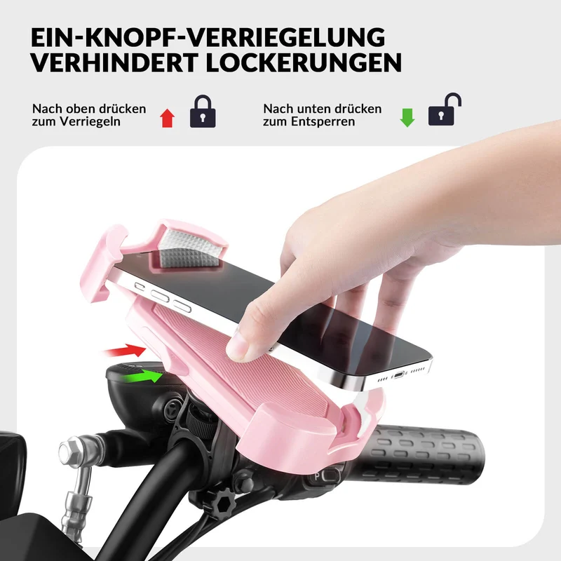 ROCKBROS Handyhalterung Fahrrad Handyhalter Motorrad 360° Drehbar voor 4,7-7,0 Zoll