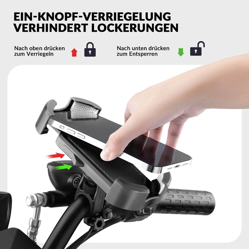 ROCKBROS Handyhalterung Fahrrad Handyhalter Motorrad 360° Drehbar voor 4,7-7,0 Zoll