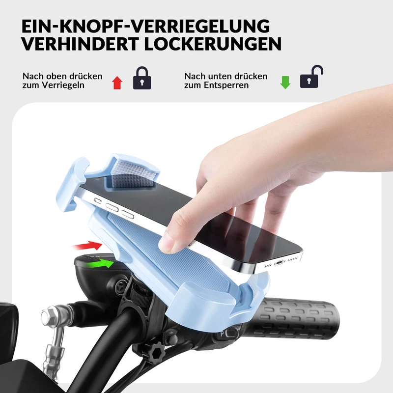 ROCKBROS Handyhalterung Fahrrad Handyhalter Motorrad 360° Drehbar voor 4,7-7,0 Zoll