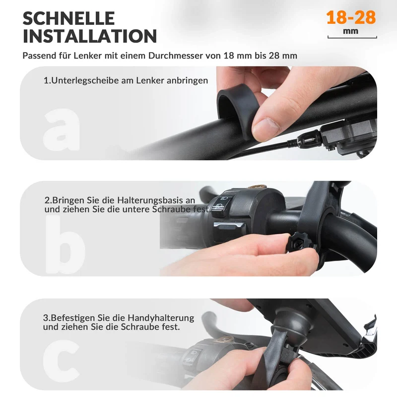 ROCKBROS Handyhalterung Fahrrad Handyhalter Motorrad 360° Drehbar voor 4,7-7,0 Zoll