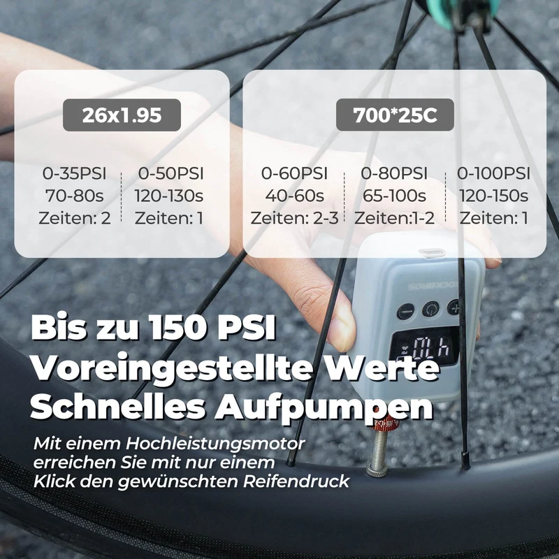 Mini Elektrische Fahrradpomp LED-Anzeige