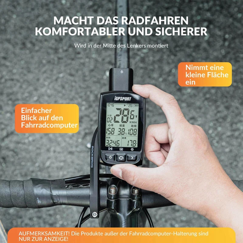 ROCKBROS Fahrradcomputer Halterung Compatibel mit Garmin/iGPSPORT für Lenker 32-35mm