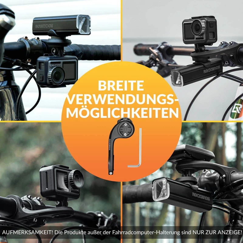 ROCKBROS Fahrradcomputer Halterung Compatibel mit Garmin/iGPSPORT für Lenker 32-35mm
