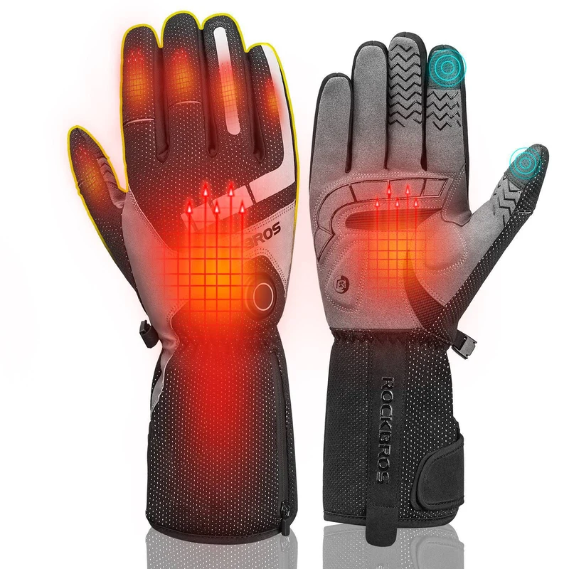 ROCKBROS Winter Beheizte Fahrradhandschuhe Wiederaufladbare Handschuhe M-XL