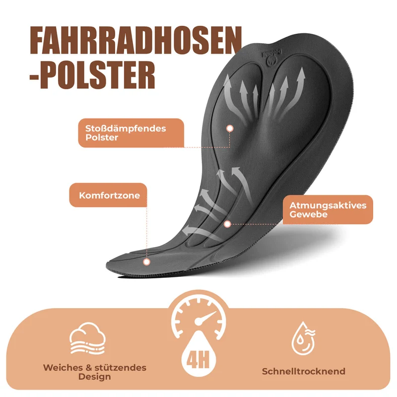 ROCKBROS TVI Lange Trägerhose Fahrradhose met Sitzpolster Abnehmbare