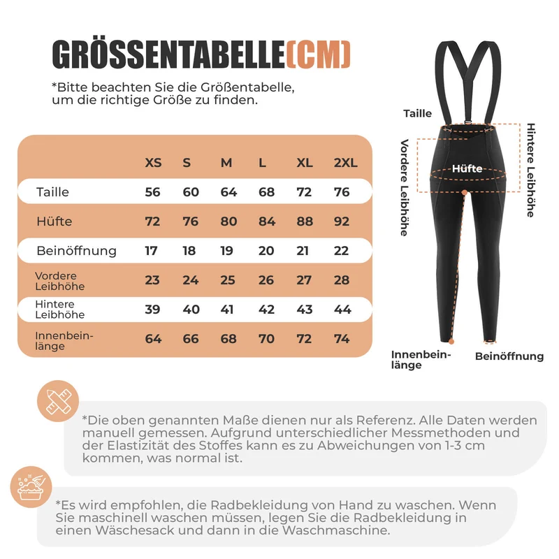 ROCKBROS TVI Lange Trägerhose Fahrradhose met Sitzpolster Abnehmbare