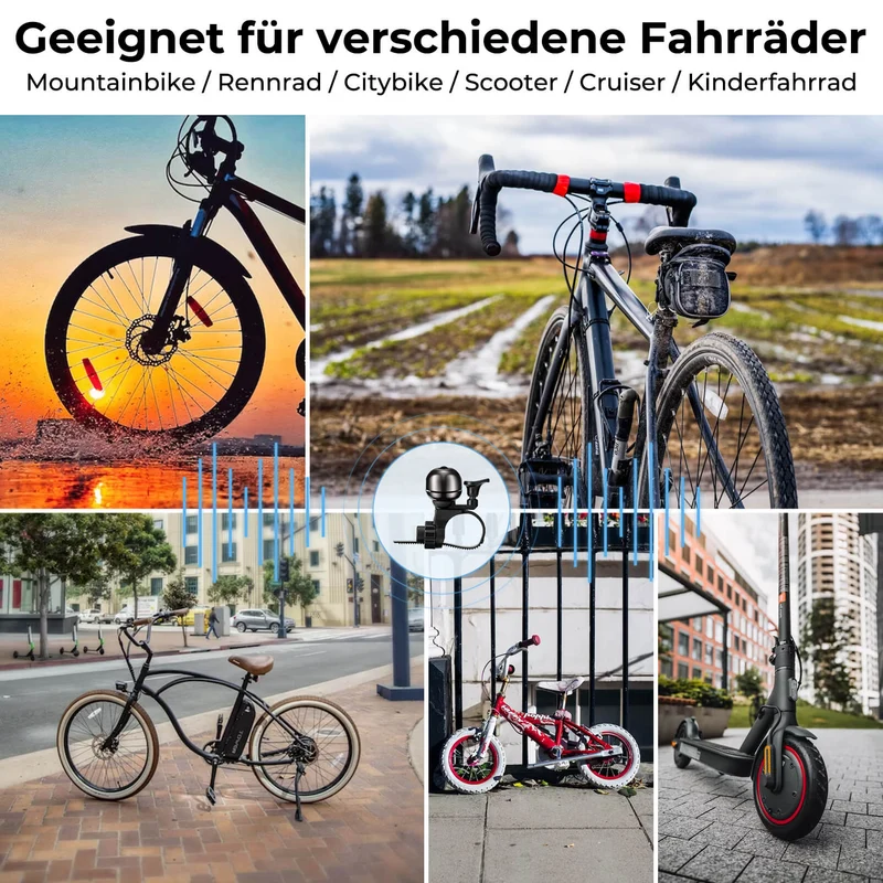 Fahrradklingel Klassisch Fahrradglocke Laut Klingel voor 20–31 mm