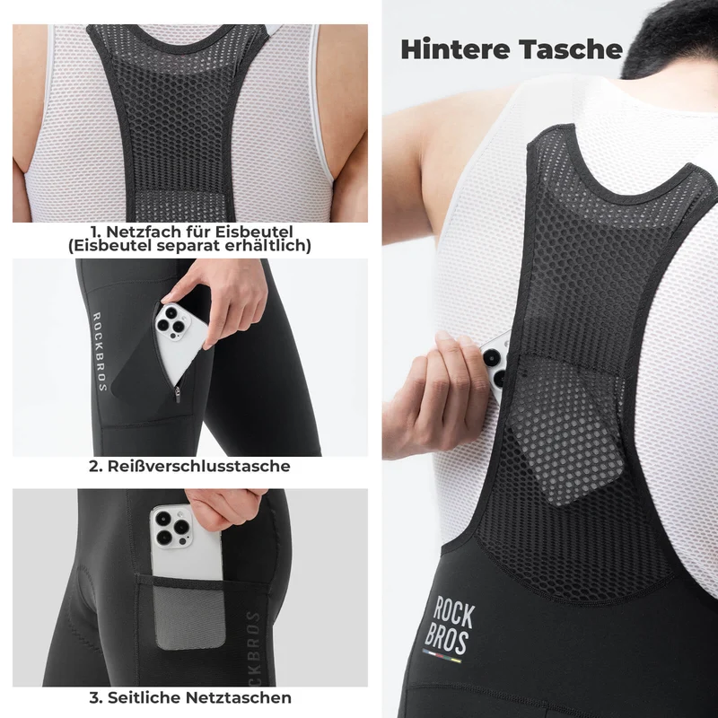 ДАРОГА ДА НЕБА Herren Fahrrad Trägerhose Lang Gepolstert