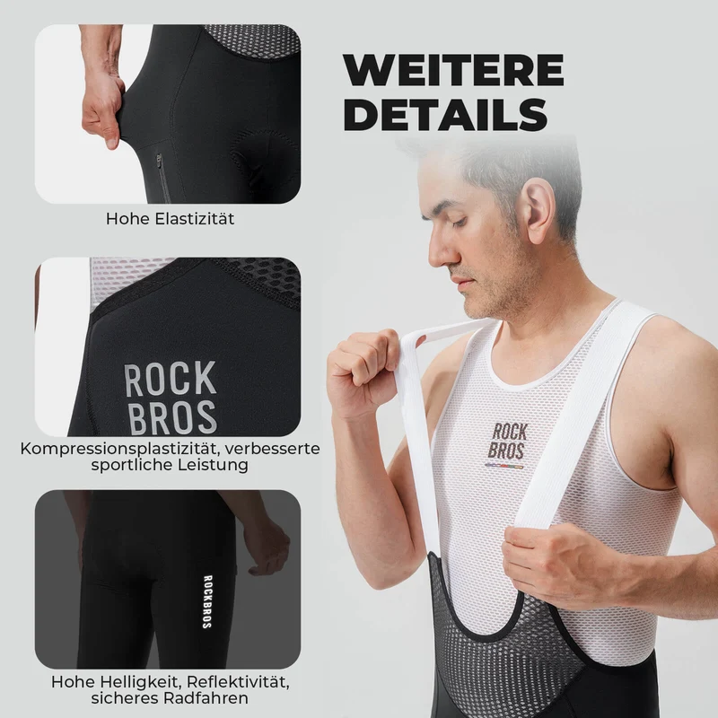 ДАРОГА ДА НЕБА Herren Fahrrad Trägerhose Lang Gepolstert