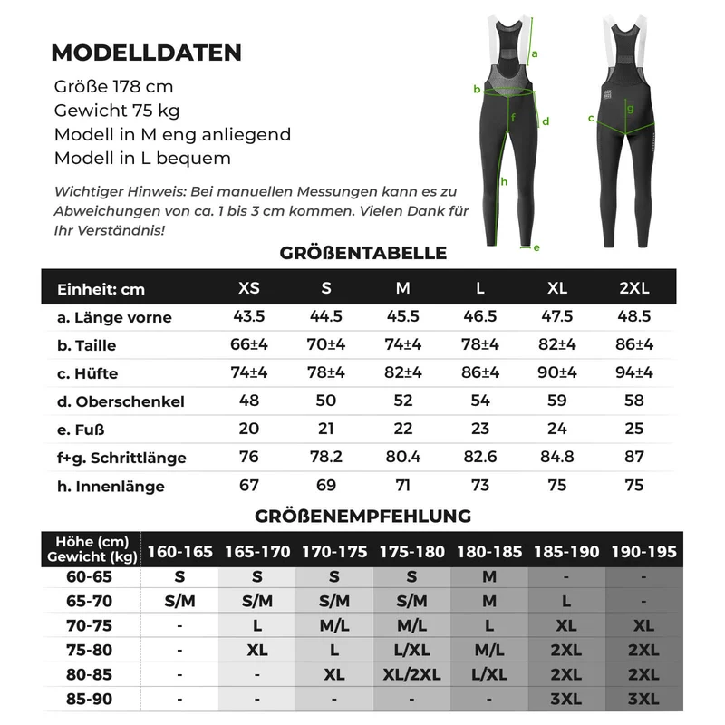 ДАРОГА ДА НЕБА Herren Fahrrad Trägerhose Lang Gepolstert