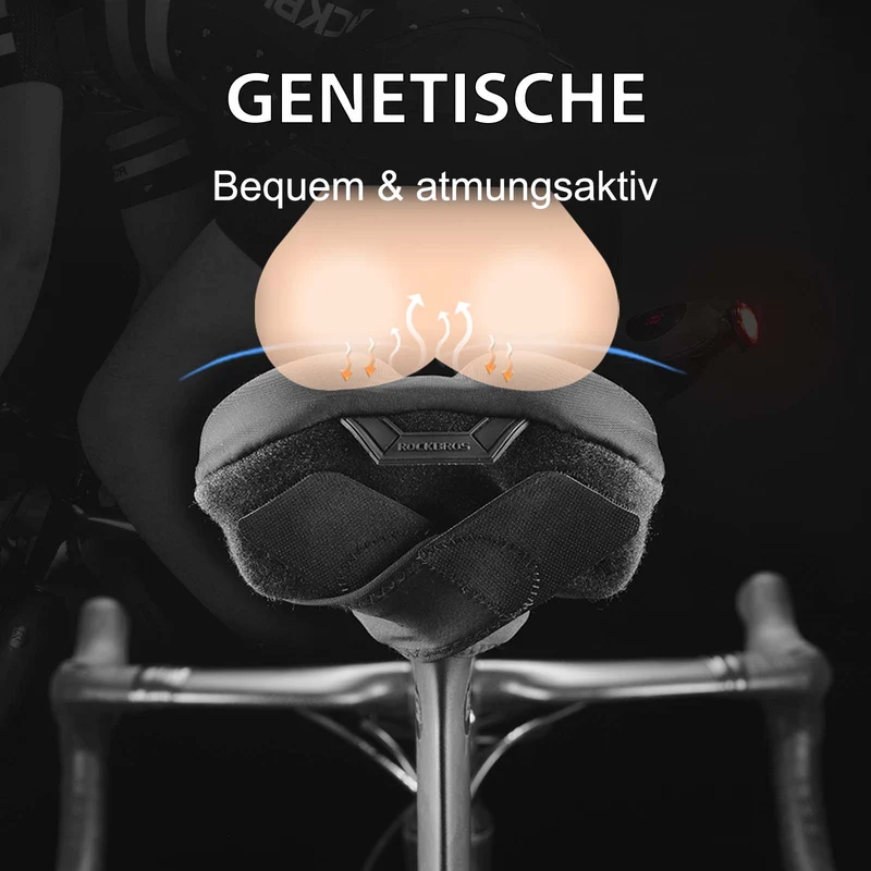 ROCKBROS Fahrrad Sattelbezug Gel Sattel Überzug Zwart