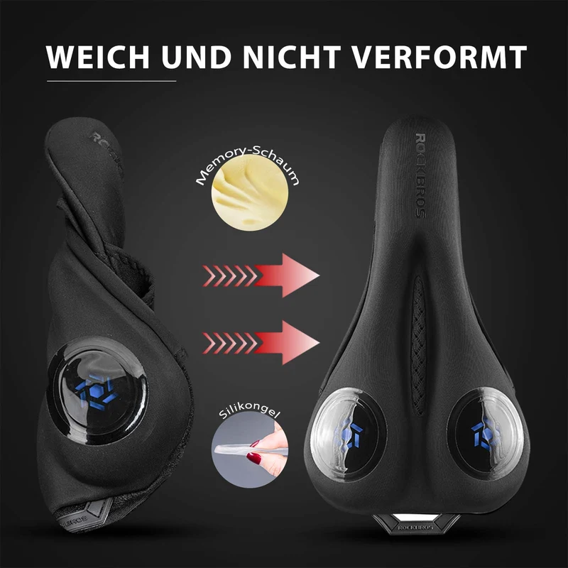 ROCKBROS Fahrrad Sattelbezug Gel Sattel Überzug Zwart