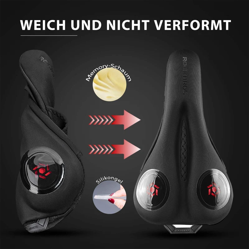 ROCKBROS Fahrrad Sattelbezug Gel Sattel Überzug Zwart
