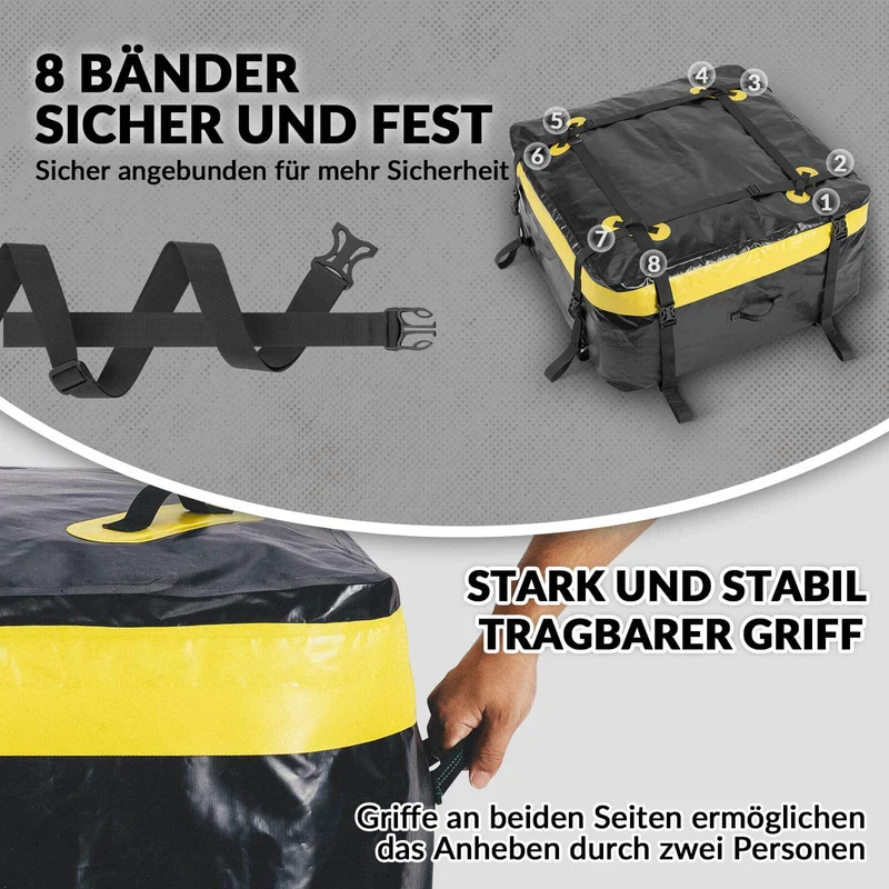ROCKBROS Dachbox voor Auto Wasserdicht Dachgepäckträger 300L met 8 Zurrgurten