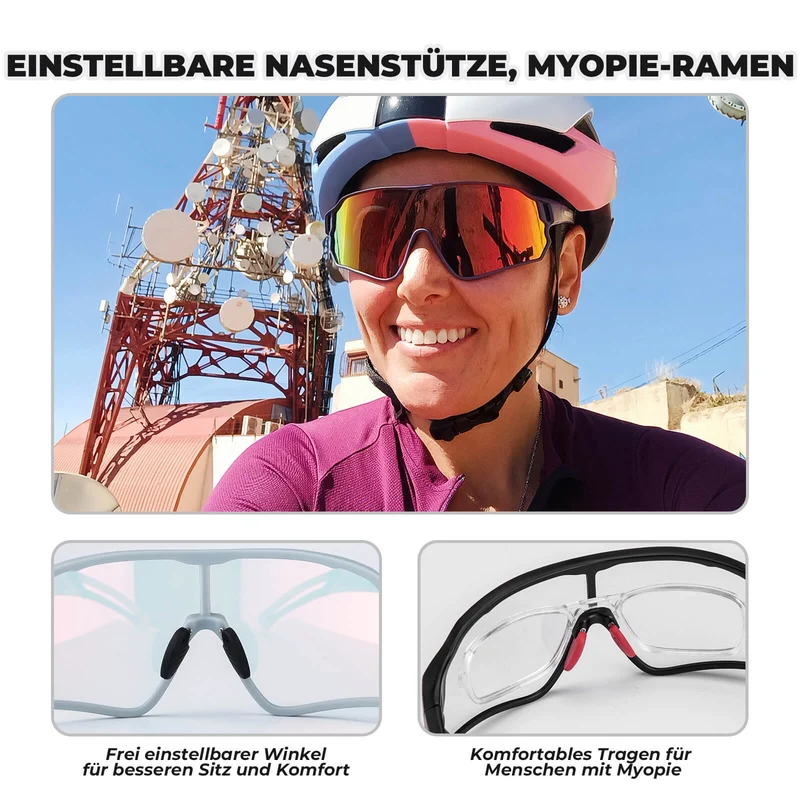 Fahrradbrille Selbsttönend UV400 Schutz