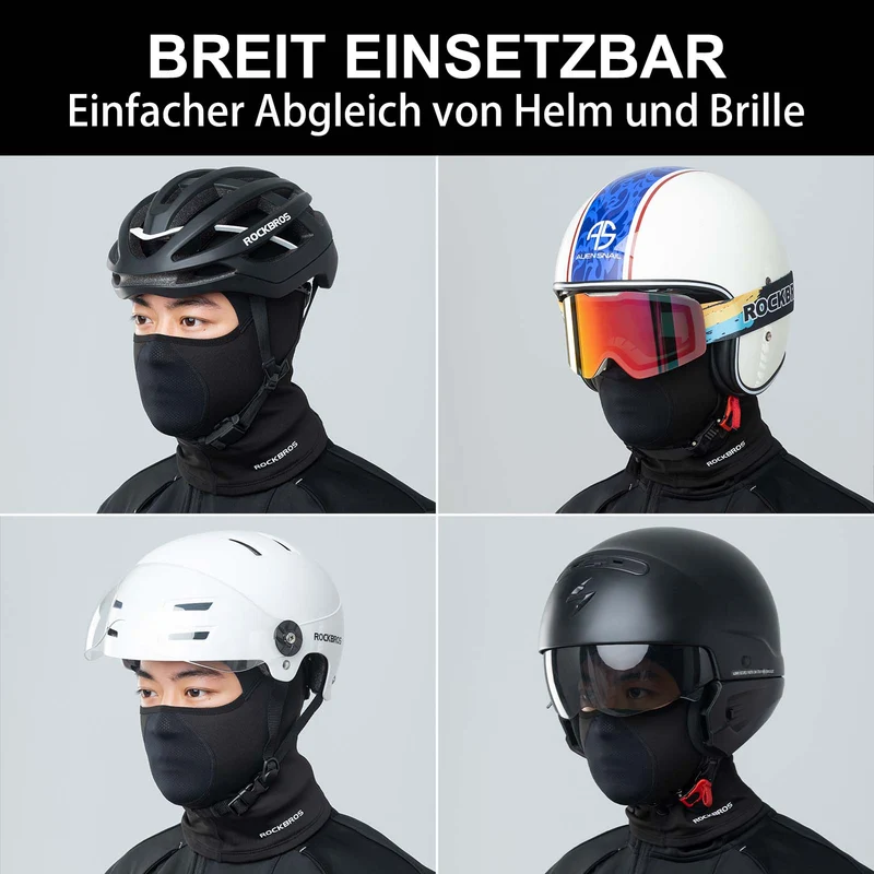 ROCKBROS Sturmhaube Bivakmuts Herbst Winterskimasker Atmungsaktiv Gesichtshaube
