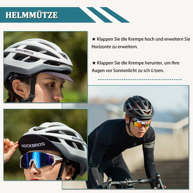 ROCKBROS Fahrrad Kappe UV-Schutz Sporthut voor damesheren 54-61 cm