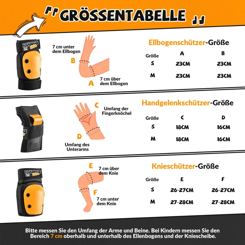 ROCKBROS Kinder Knieschoner 6-in-1 Komfort Schoner Set Beschermtoren Fahrrad Sport