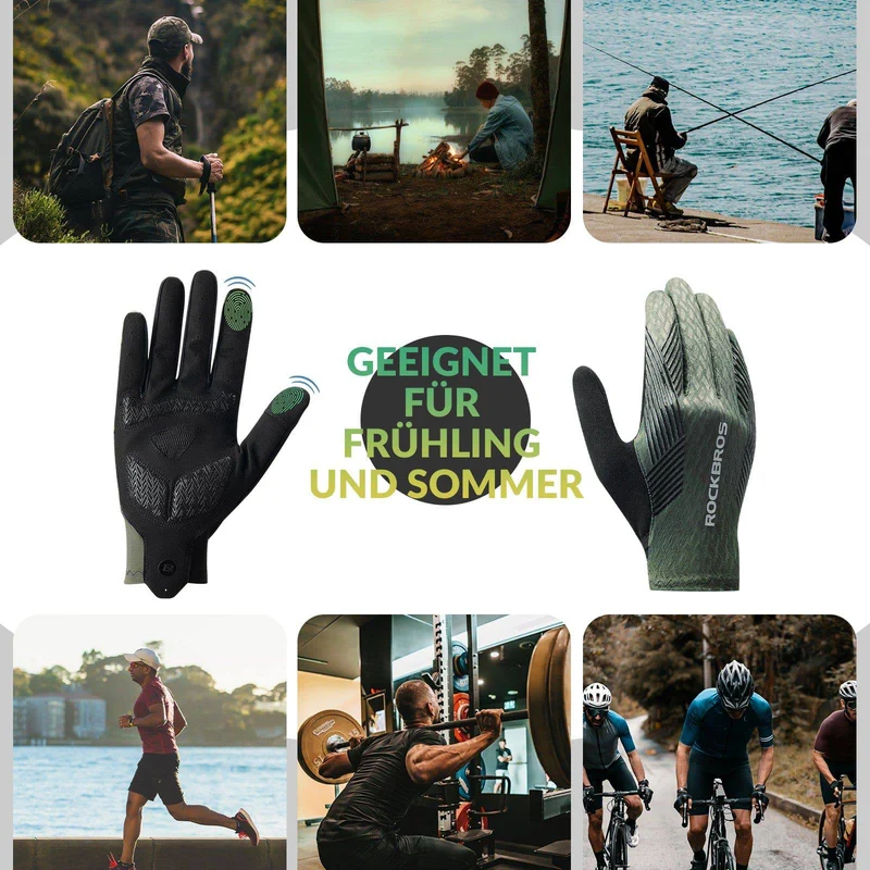 ROCKBROS Fahrradhandschuhe Damen/Herren Touchscreen Anti-Rutsch Dünne