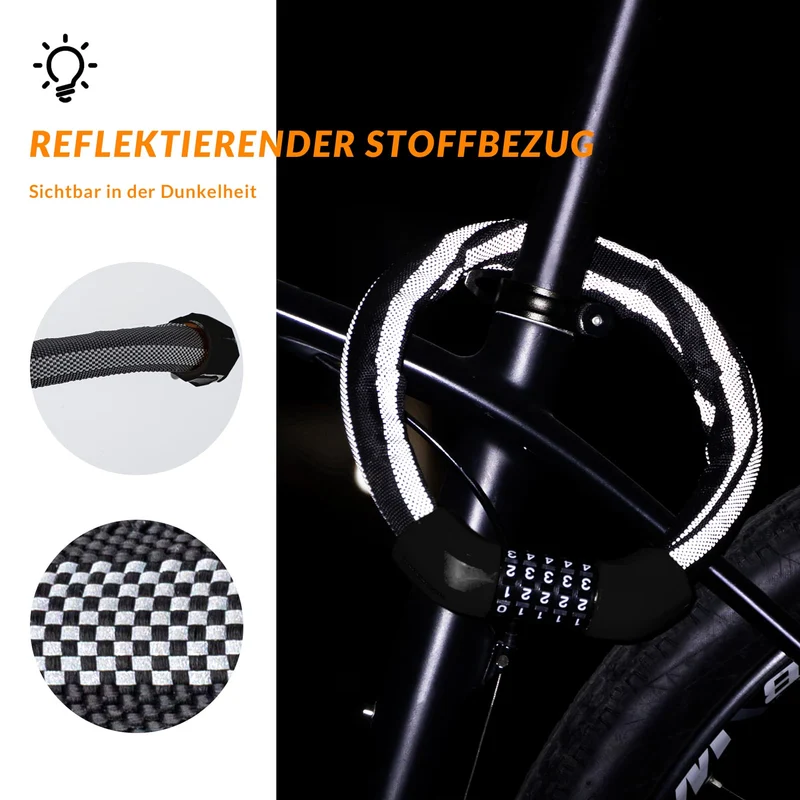 ROCKBROS Fahrradschloss Zahlenschloss 19 mm Dickes