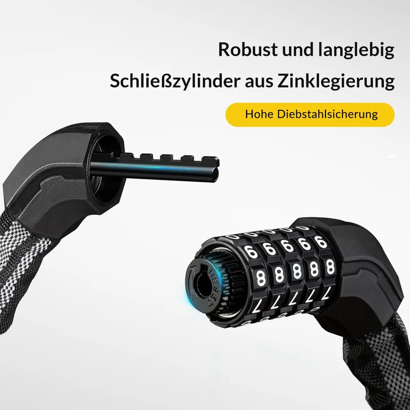 ROCKBROS Fahrradschloss Zahlenschloss 19 mm Dickes