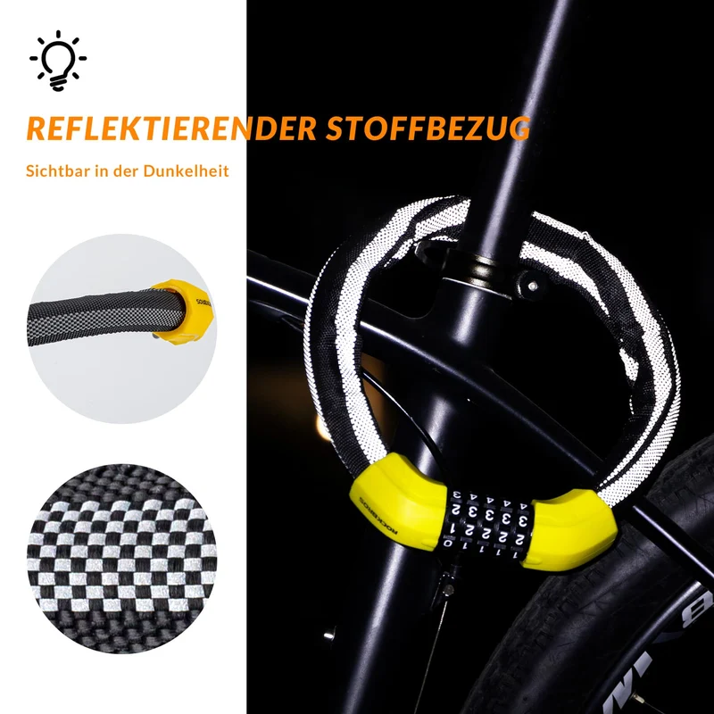 ROCKBROS Fahrradschloss Zahlenschloss 19 mm Dickes